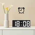 thumbnail image 1 of Qonioi LED Digital Alarm Clock, Large Display Desktop Clock with Temperature Date, Bedside Alarm Clock White Frame, 1 of 7