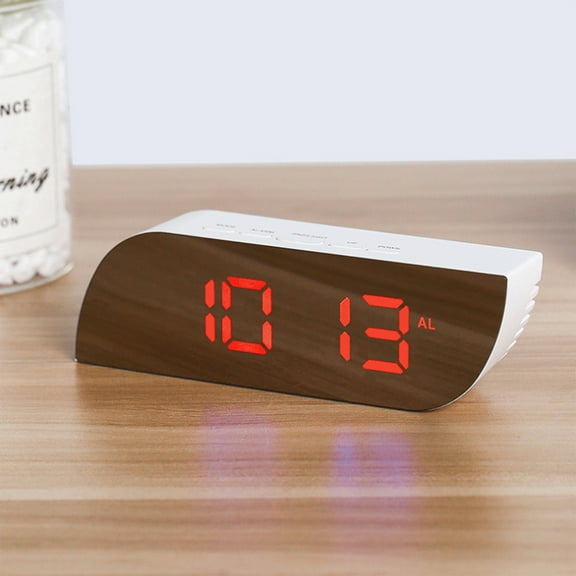 Qonioi LED Digital Alarm Clock, Large Display with Dimming Mode Temperature Display, Bedroom Desktop Clock