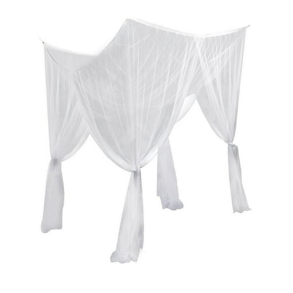 Qonioi Large Mosquito Net Bedroom Curtain for All Cribs and Beds, Polyester Canopy with Ceiling Hooks for Four Poster Bed, Romantic Elegant Indoor Outdoor Camping Net for Double Queen King Size