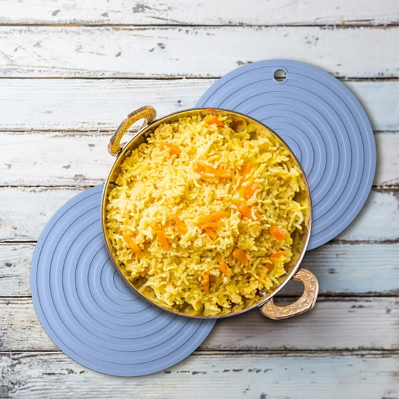 Qonioi Large Tableware Insulation Mat, 18CM Non-Slip Cup Bowl Coaster for Hot Cold Drinks Dining Table, Absorbent Furniture Protector, Drink Spill Guard Pad