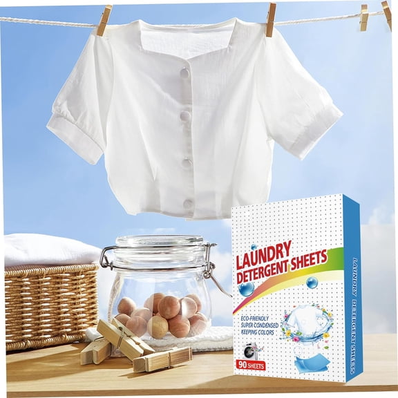 Qonioi Laundry Detergent Sheets, Concentrated Laundry Strips for Machine & Hand Wash, Stain Removal Color Safe Detergent Sheets for Travel Home Use
