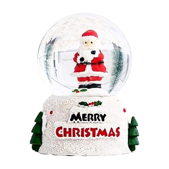 Qonioi Lighted Christmas Snow Globe with Resin Base, 1 Pc Built-in LED Glowing Holiday Scene Snowball Ornament, Festive Tabletop Decor for Home Mantel Display, Red