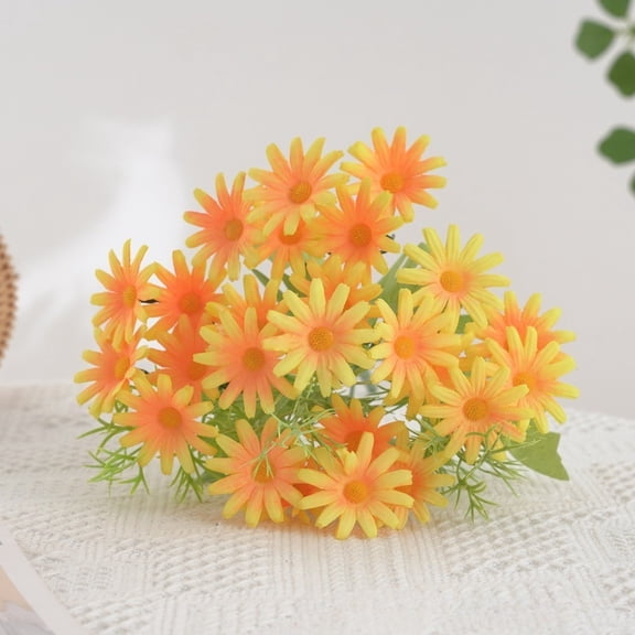 Qonioi Artificial Flowers Bouquet Fake Flowers, Chamomile Silk Flowers with Daisy Blooms, Fake Chrysanthemum Orchid for Home Decor, Wedding Centerpieces Vase Fillers, Indoor Outdoor Use