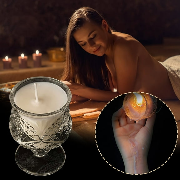 Qonioi Low Temperature Wax Play Candles, Wine Cup Shaped Body Safe Scented Soy Candles, Glow in the Dark Romantic Massage Candles for Couples Adult Use