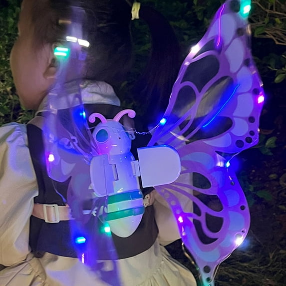Qonioi Luminescent Wing Back Decoration, Light-Up Flapping for KidsCostume Gift Toy, Angel Costume Accessory