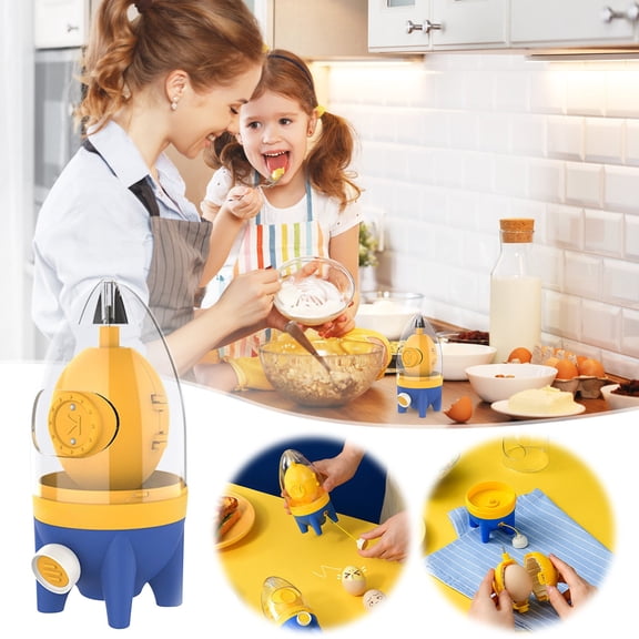 Qonioi Manual Golden Egg Scrambler Mixer, Food Grade Egg Yolk White Homogenizer Mixing Tool, Egg Blender Egg Mixer