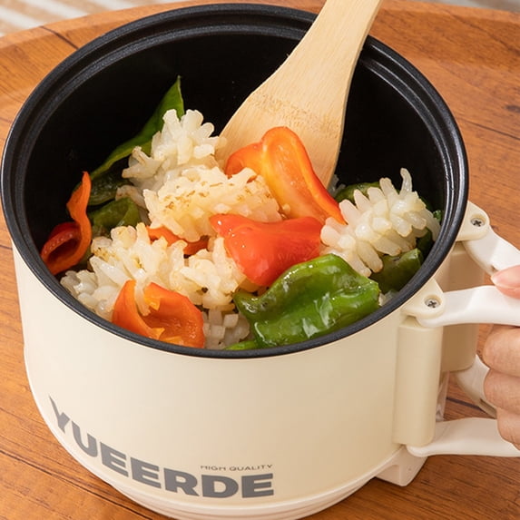 Qonioi Mini Rice Cooker, Portable Hot Pot for Ramen Steaming Stir-frying, Multifunctional Electric Cooker for Soup Porridge Dorm Office Travel