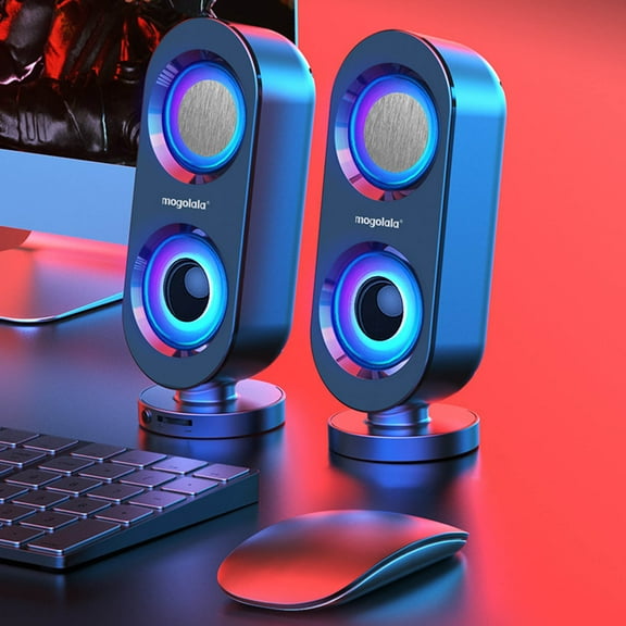 Qonioi Mini Subwoofer Speaker, USB Wired Desktop Computer Audio, High Volume Portable Mobile Phone Speaker, Compact Design for Home Office Gaming, Excellent Sound Quality with Clear Treble and Long