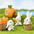 thumbnail image 1 of Qonioi Miniature Fairy Garden Decorations, 7Pc Easter Bunny Figurines Set with Carrot Purse, Cute Tabletop Decor for Fairy Village DIY Craft Home Bonsai, 1 of 7