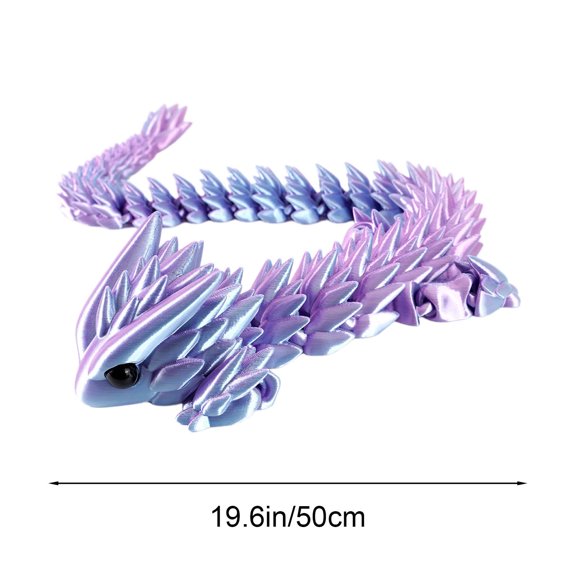 Qonioi Movable Joints Crystal Dragon Ornament, 12 Inch Multicolor 3D Printed Dragon Figurine, Advanced Printing Technology Detailed Simulation Dragons for Home Decor Gift Collection