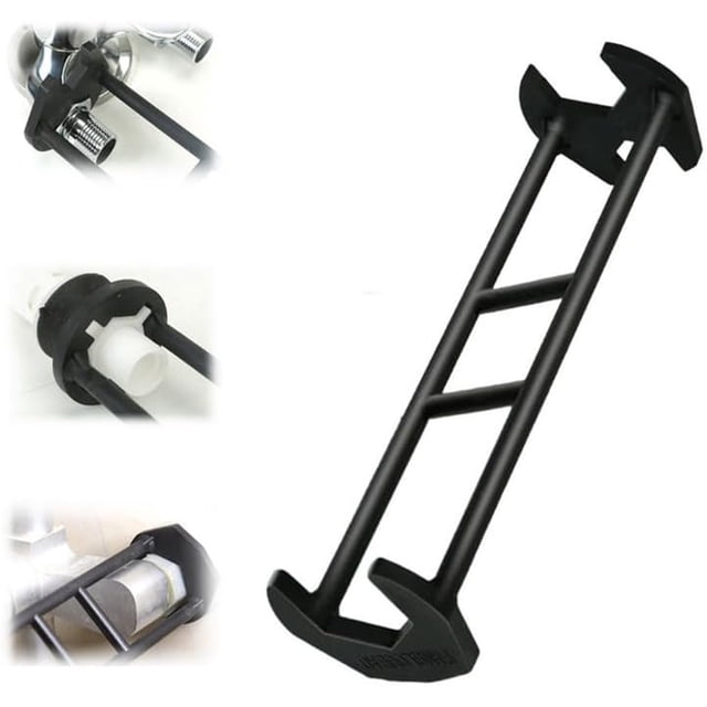 Qonioi Multifunctional Faucet Wrench, Alloy Steel Sink Tool with 360 Rotation for Pipe Maintenance, Plumbing Tool Socket Tightener