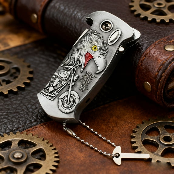 Qonioi Multifunctional Windproof Lighter, Metal Lighter with Bottle Opener, Refillable Butane Lighter, Outdoor Lighter