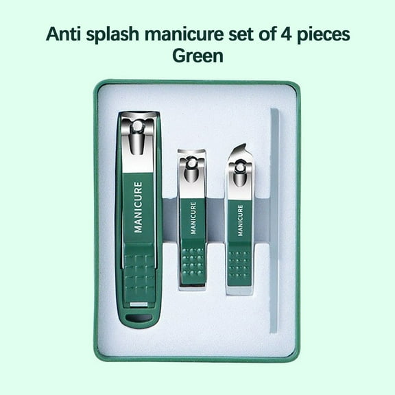 Qonioi Nail Clipper Set, Stainless Steel Manicure Tools with Nail File, Anti Splash Clippers, Personal Grooming Kit