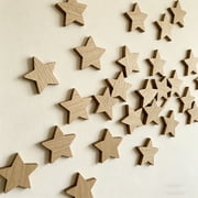 Qonioi Natural Wood Wall Decals, Celestial Home Decor for Room, Unfinished Wooden Cutouts for Bedroom Living Room Wall Art