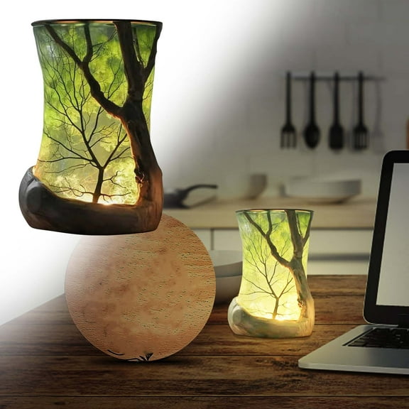 Qonioi Nature-Inspired Ambient Lamp, Forest Themed Warm Light for Home Decor, Table Lamp, Night Light, Relaxation Lamp