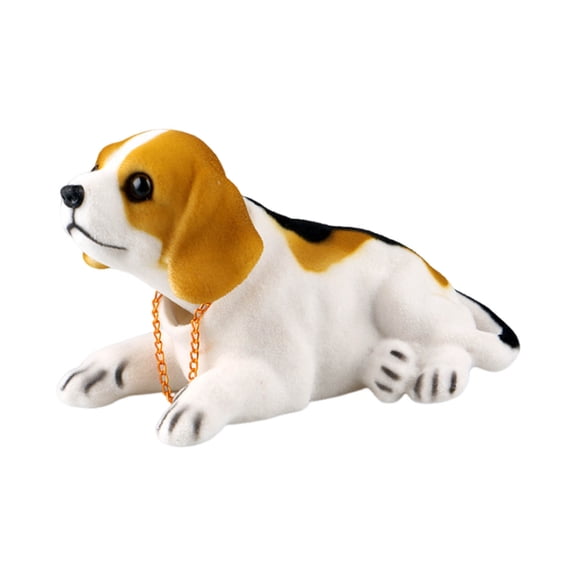 Qonioi Nodding Dog Car Ornament, Bobble Head Dog Resin Dashboard Decor, Cute Shaking Head Dog Doll for Car Interior Decoration Gift