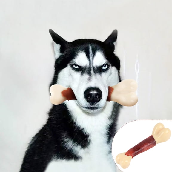 Qonioi Nylon Teething Stick Dog Toy, Bit Proof Chew Toy for Aggressive Chewers, Durable Dog Bones for Large Dogs Medium Dogs, Beef Flavor Rib Dog Chew Toys for Dental Cleaning Anxiety Relief