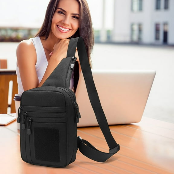 Qonioi Outdoor Chest Bag, Waterproof Field Sling Pack with Multiple Compartments, Chest Pack, Sling Bag, Crossbody Bag