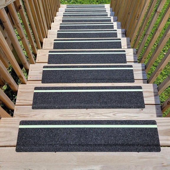 Qonioi PVC Luminous Anti-Slip Tape, Reflective Safety Sticker for Stairs and Floors, Glow in the Dark Non-Slip Strips for Indoor Outdoor Steps Ramps Walkways