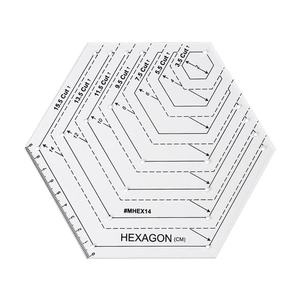 Qonioi Patchwork Cutting Template, Acrylic Ruler for Quilting and Sewing, DIY Sewing Tools with Hexagon 60-Degree 45-Degree Shapes for Fabric Cutting