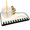 thumbnail image 1 of Qonioi Piano Key Ceramic Cup Set, 6.5oz Coffee Mug with Saucer Spoon, Piano Mug Tea Cup Gift Mug, 1 of 2