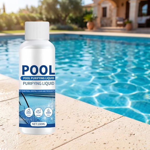 Qonioi Pool Water Purifier 100ml, Quick Clear Odor Remover Liquid, Swimming Pool Cleaner for Inflatable Above Ground Small Household Pools