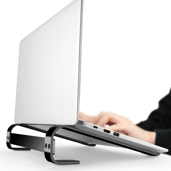 Qonioi Portable Aluminum Laptop Stand, Arched Hollow Bracket Thick Anti-Slip for 10-18 Inch Notebooks, Desktop Computer Holder