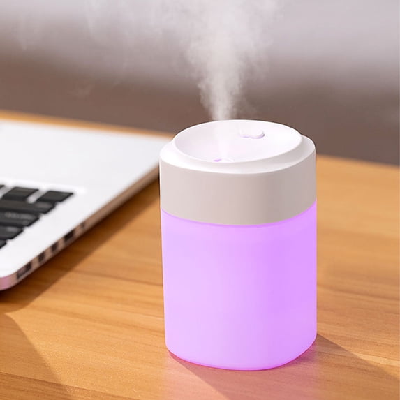 Qonioi Portable Mini Humidifier, Cool Mist USB Humidifier for Bedroom Desk, Qonioi Small Humidifier with Colorful Night Light, Personal Humidifier for Home Office Travel Car Plants