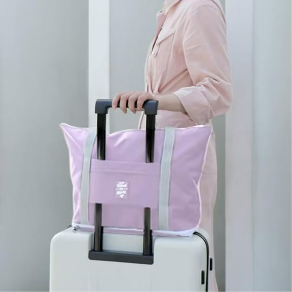 Qonioi Portable Storage Travel Bag, Foldable Luggage Bag for Trolley Case, Waterproof Oxford Cloth Hand Held Shoulder Carry On Backpack