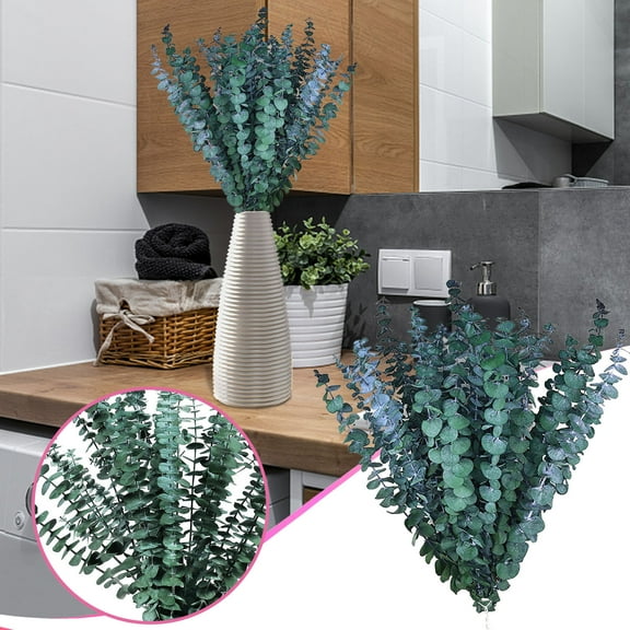 Qonioi Preserved Eucalyptus Leaves, Dried Eucalyptus Bundle for Aromatherapy and Decor, Fresh-Looking Eucalyptus Stems for Shower Spa Home Flower Arrangements