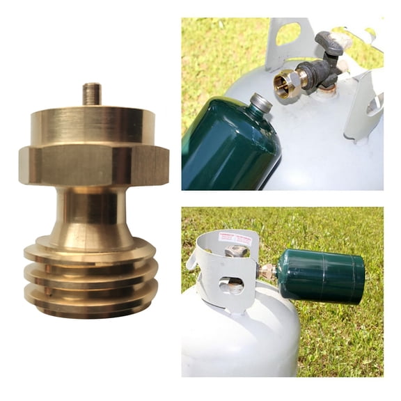 Qonioi Propane Refill Adapter POL Type for 1 Lb Cylinders, Brass Refill Adapter with Secure Leak-Proof Connection, Durable Gas Tank Adapter for Camping Grills Heaters Torches