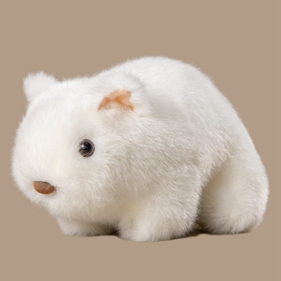 Qonioi Realistic Guinea Pig Stuffed Toy, Super Soft Lifelike Plush for, Cute Cuddle Bedtime Companion for Room Decor Gift, White