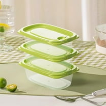 Qonioi Refrigerator Storage Box Set, 3-Pack 550ml Clear Plastic Containers with Locking Lids, Stackable Food Container