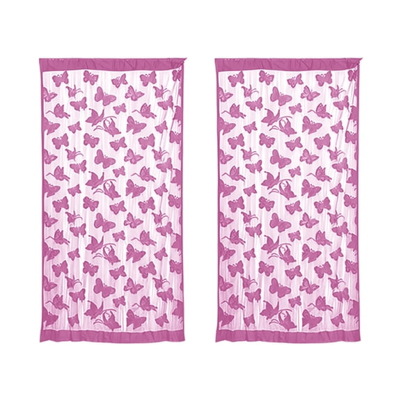 Qonioi Scalewing Thread Curtain, 2-Pack Decorative Door Partition Curtain with Fringe, Multi-Color Sheer Chiffon Background Curtain for Window Door Wall Bedroom Living Room Shop