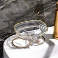 thumbnail image 1 of Qonioi Self-draining Soap Dish, Non-porous Easy Clean Soap Holder with Gold Metal, Bathroom Kitchen Sink Tray, 1 of 6
