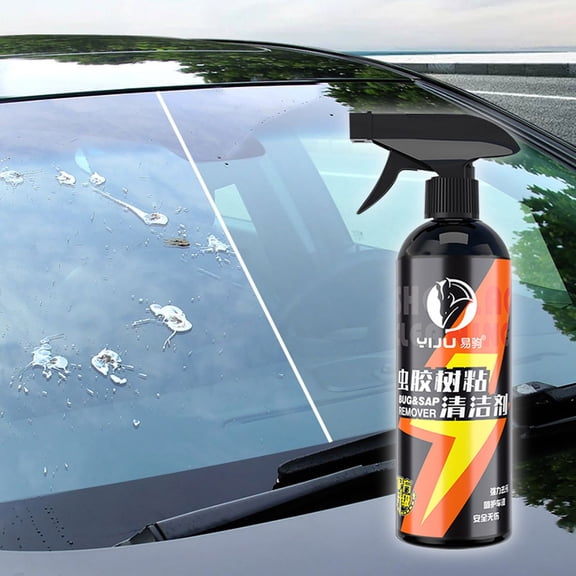 Qonioi Shellac Remover, Car Resin Cleaner for Windshield and Glass, Professional Strength Bird Poop Paint Stain Remover 500ml, Safe Non-Corrosive Formula for Auto Detailing