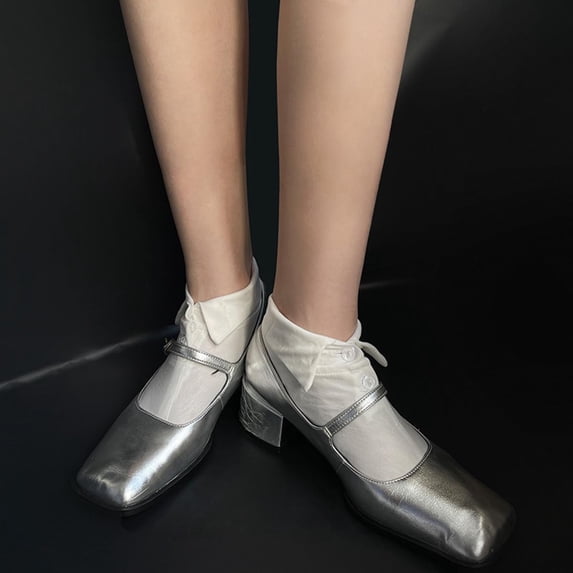 Qonioi Shirt Collar Button Socks, Fashion Ankle Socks with Lapel Cuff Design, Novelty Socks, Cuff Socks