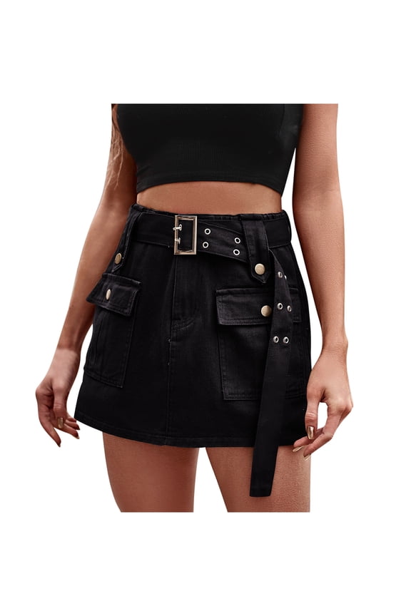 Shorts for Women, Jean Shorts Womens Cargo Shorts High Waisted Shorts Women Three-dimensional Pocket Elastic Waist Denim Overalls Summer Shorts Workout Shorts Pants Womens #5