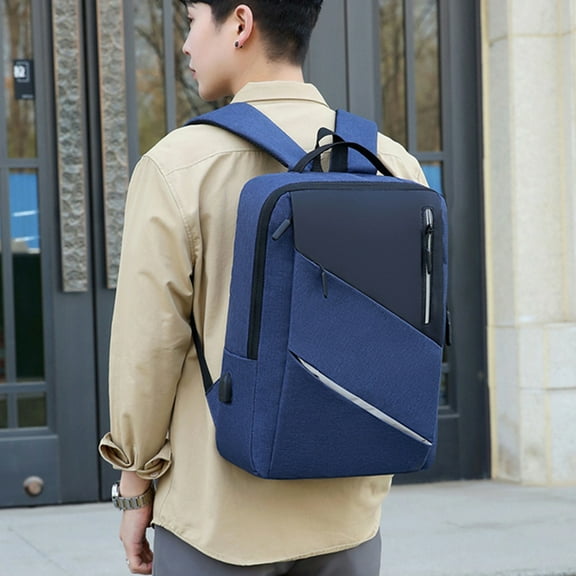 Qonioi Slim Travel Laptop Backpack, USB Charging Port Business Bag for 15.6 Inch Notebook, Computer Backpack Daypack