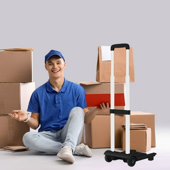 Qonioi Small Pull Cart Household Trolley, Portable Picnic Folding Shopping Cart Trailer, Hand Pull Wagon with Swivel Wheels