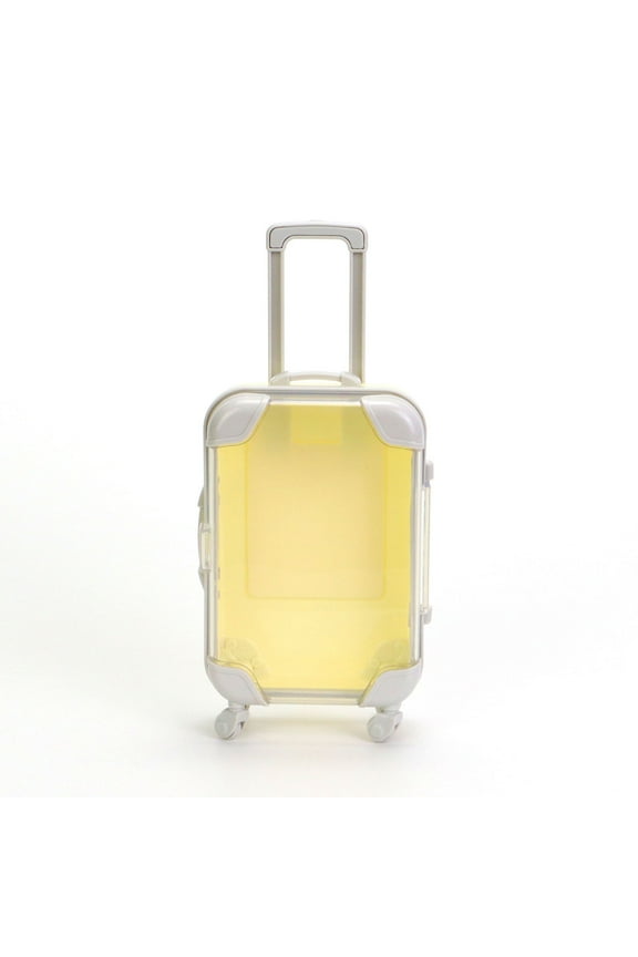 Small Transparent Suitcase, Clear Mini Luggage with Wheels for Travel, Simulation Storage Puzzle Case for Organization, Durable Transparent Trolley for Home Display and Mini Travel