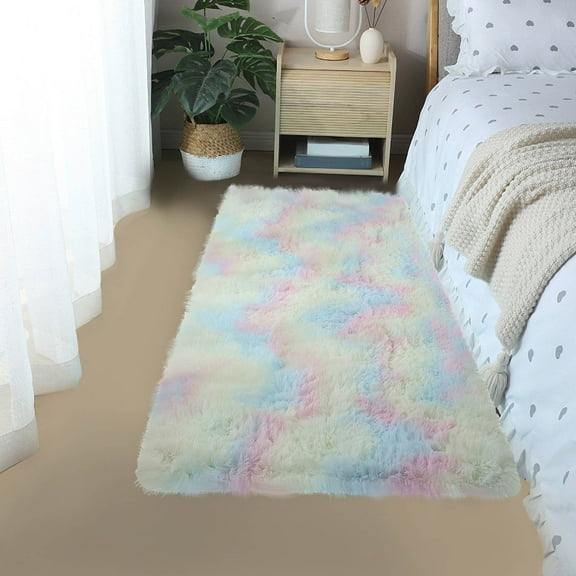 Qonioi Soft Modern Area Rug, 80x160cm Plush Carpet for Living Room Bedroom, Non Slip Floor Mat, Home Decor Rug