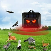 Qonioi Solar Animal Repeller Outdoor, Pest Deterrent with Flashing Lights for Garden, Solar Powered Motion Activated Animal Repellent Device for Yard Patio