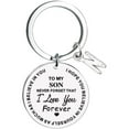 thumbnail image 1 of Qonioi Stainless Steel Inspirational Keychain, To My Son Message Family Initial Last Name Gift, Personalized Key Ring, Motivational Keychain, 1 of 1