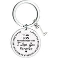 thumbnail image 1 of Qonioi Stainless Steel Inspirational Keychain, To My Son Message Family Initial Last Name Gift, Personalized Key Ring, Motivational Keychain, 1 of 1