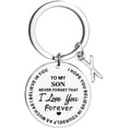 thumbnail image 1 of Qonioi Stainless Steel Inspirational Keychain, To My Son Message Family Initial Last Name Gift, Personalized Key Ring, Motivational Keychain, 1 of 1
