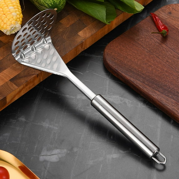 Qonioi Stainless Steel Potato Masher, Manual Kitchen Gadget for Mashing Potatoes Vegetables Garlic Press, Potato Presser, Kitchen Tool