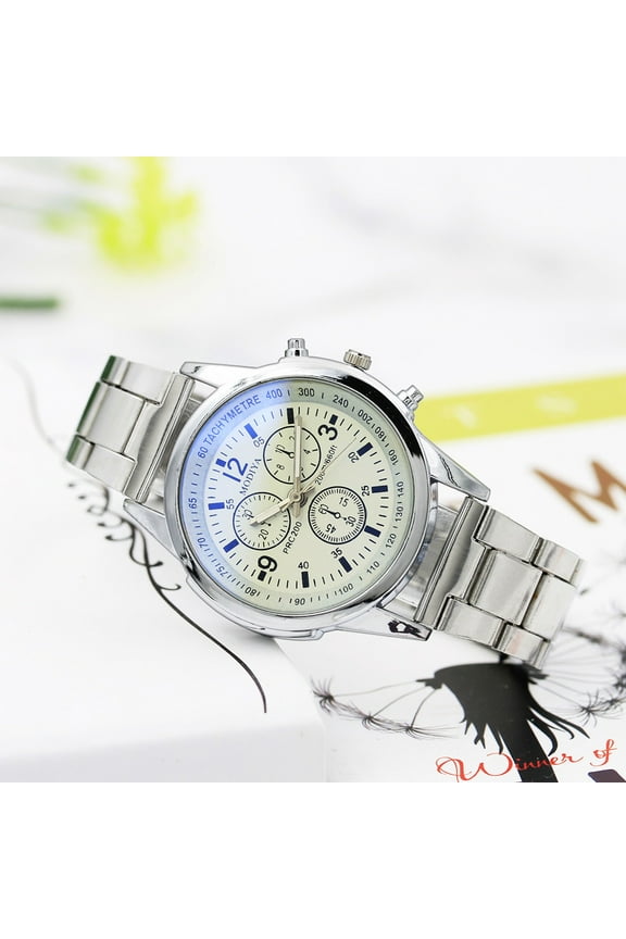 Stainless Steel Sport Analog Watch, Quartz Wrist Watch with Hook Buckle, Sport Watch, Men's Watch