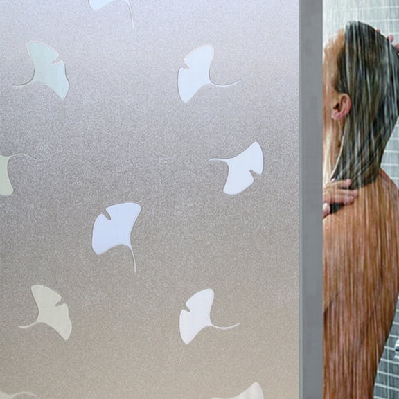 Qonioi Static Cling Frosted Window Film, 45x200cm PVC Privacy Glass Sticker, Bathroom Window Film Thermal Insulation Sun Protection Reusable