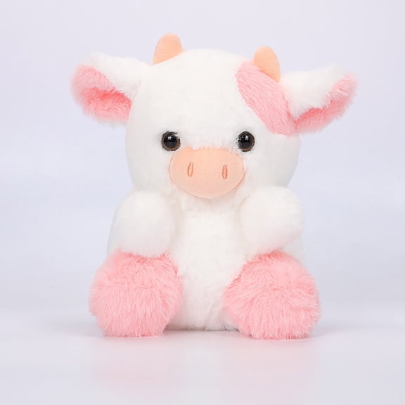 Qonioi Strawberry Cow Plush, 7.87-Inch Cute Stuffed Animal with Berry Pattern, Kawaii Soft Toy Collection, Children's Huggable Companion